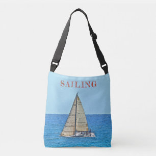 "SAILING" /SAILBOAT ON THE OCEAN CROSS-OVER  TOTE