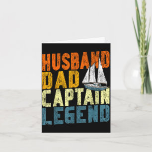 Sailing sailboat retro vintage husband dad captain card