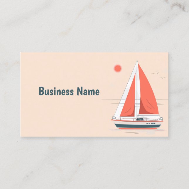 Sailing Sailboat School Classes Custom  Business Business Card (Back)