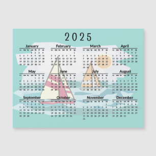 Sailing Sailboats 2025 Calendar Magnetic Card