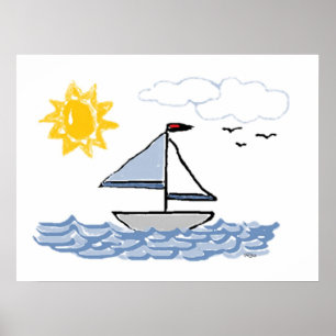 Sailing Sailboats Children’s Animated Wall Art