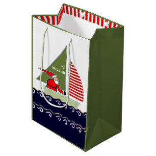 Sailing Santa Claus Medium Gift Bag