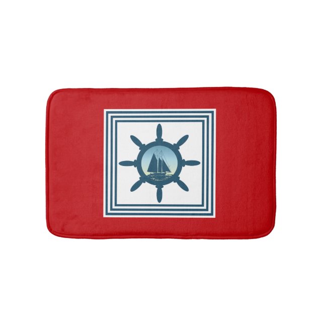 Sailing scene bath mat (Front)