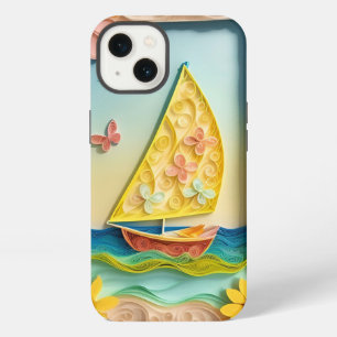 Sailing Scene Craft With Quilling Flowers iPhone 13 Case