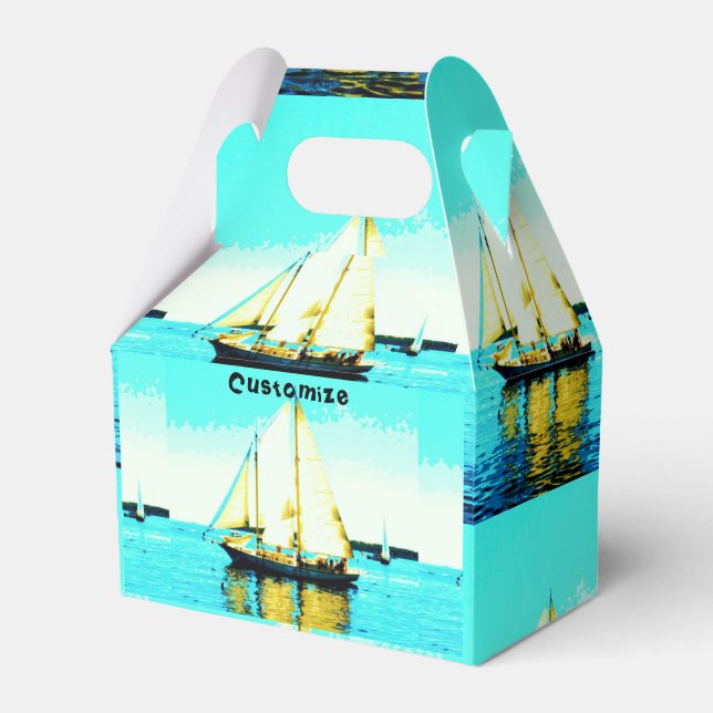 sailing schooner  favour box (Front Side)