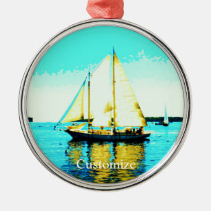 Sailing schooner Thunder_Cove Metal Tree Decoration