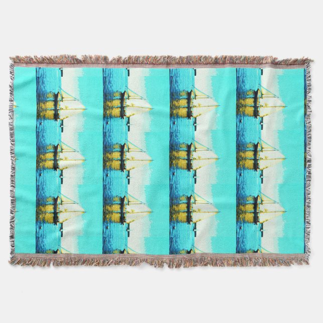 Sailing schooners throw blanket (Front)