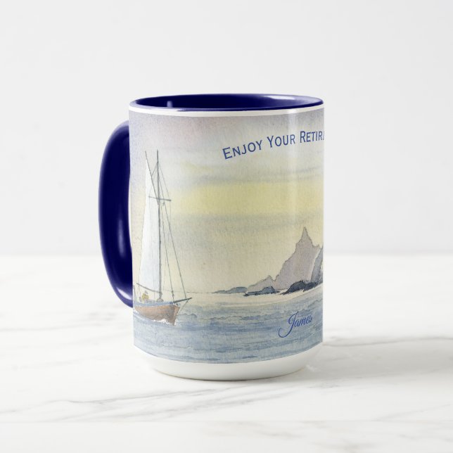 Sailing Sea Ocean Boat Coast Retirement Coffee Mug (Front Left)