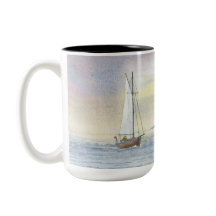 Sailing Seascape Boat Painting Birthday Coffee Mug