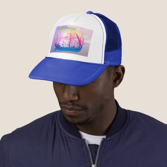 Sailing Ship at Dawn Trucker Hat (In Situ)