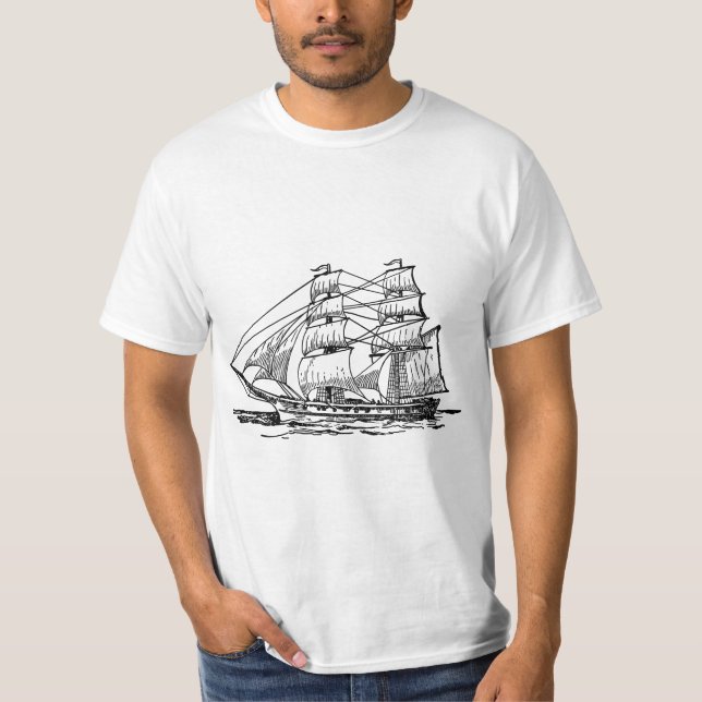 Sailing Ship (Brig) T-Shirt (Front)