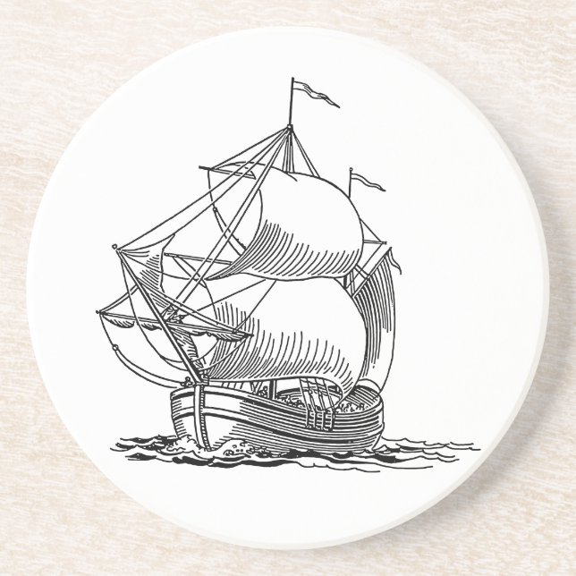 Sailing Ship Coaster (Front)