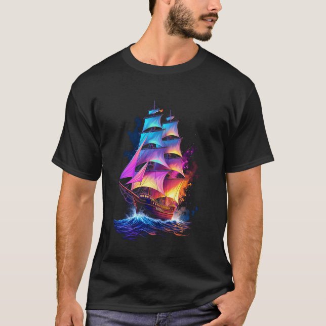 Sailing ship colourful T-Shirt (Front)