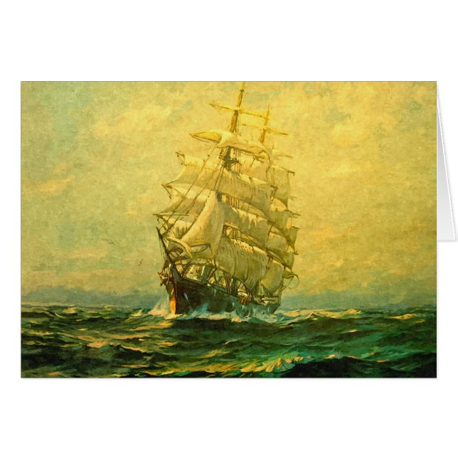 Sailing ship crosses the Atlantic (Front Horizontal)