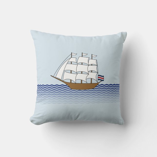 Sailing Ship Design Cushion (Front)