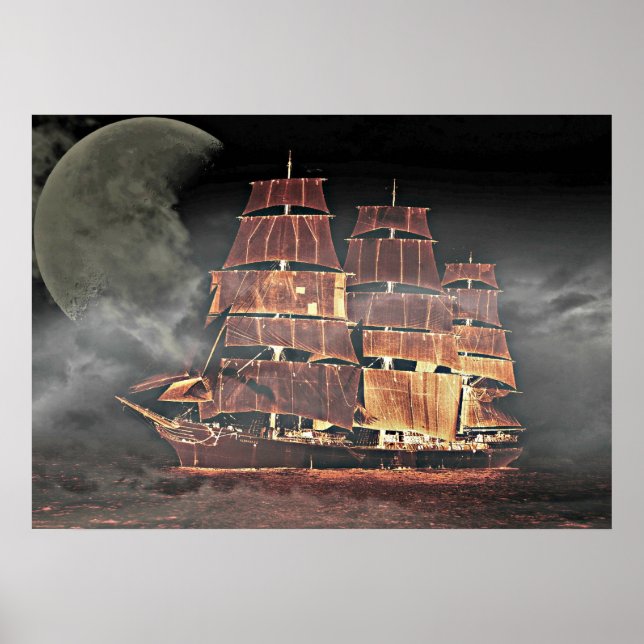 Sailing Ship digital art Poster (Front)