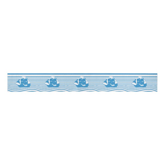 Sailing ship grosgrain ribbon (Front)