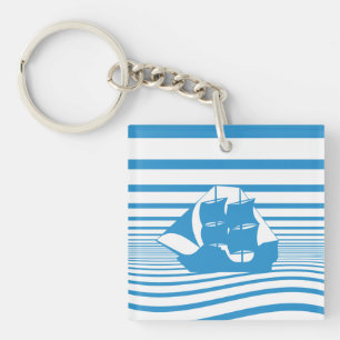 Sailing ship key ring