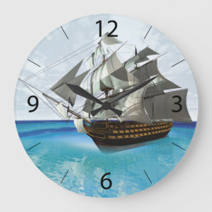 Sailing Ship Large Clock