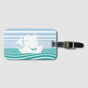 Sailing ship luggage tag