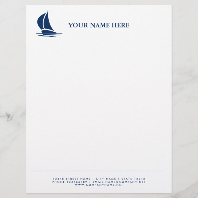 Sailing ship nautical yacht logo template custom letterhead (Front)