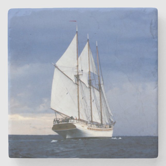 Sailing Ship On The Baltic Sea Stone Coaster (Front)