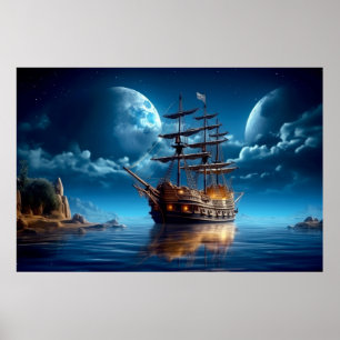 Sailing Ship Travel Adventure Tranquil  Poster