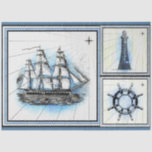 Sailing Ship Vintage Artistic Decoupage Tissue Paper<br><div class="desc">Sailing Ship Vintage Artistic</div>
