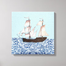 Sailing Ship wall hanging, Mayflower Ship Art,