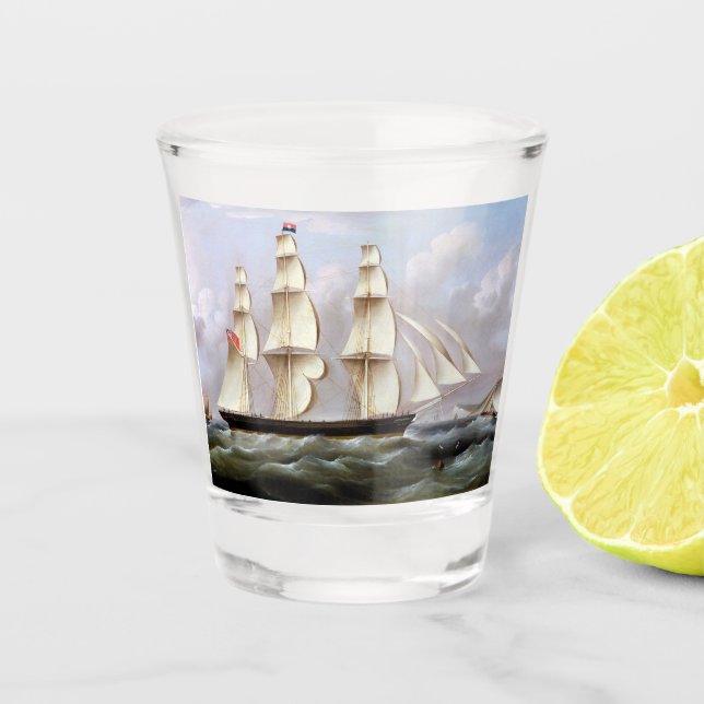 Sailing Ship Woolloomooloo 1850 Shot Glass (Front)