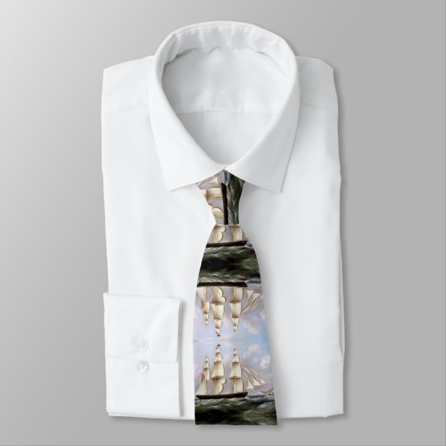 Sailing Ship Woolloomooloo 1850 Tie (Tied)