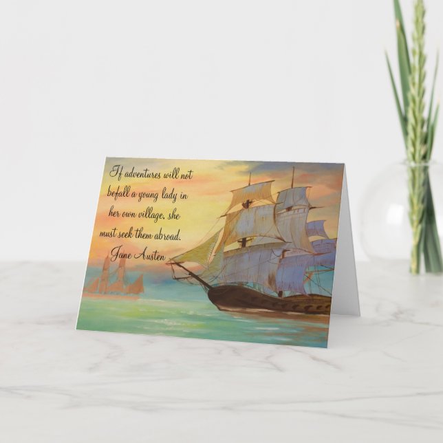 Sailing Ships Colourful Seascape Greeting Card (Front)