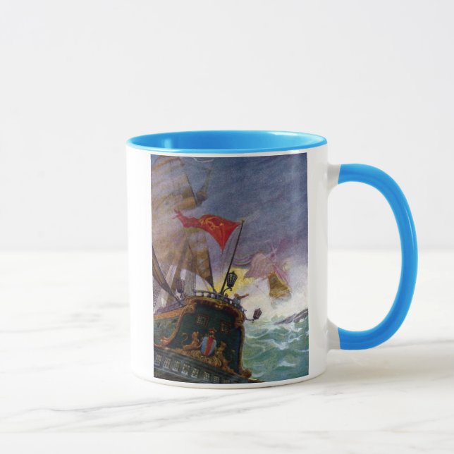 Sailing Ships in a Stormy Sea Mug (Right)