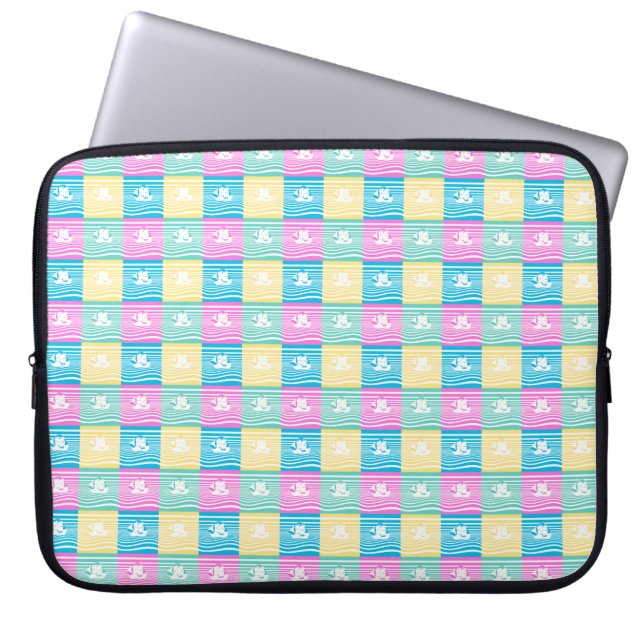 Sailing ships pattern laptop sleeve (Front)