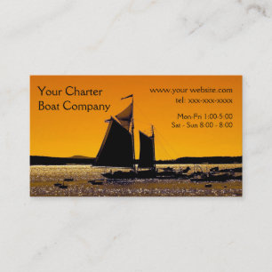 Sailing Silhouette Template Business Card