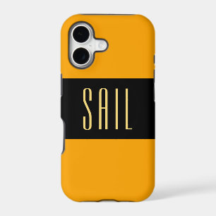 SAILING Sporty Wide Bright Orange Black Stripes