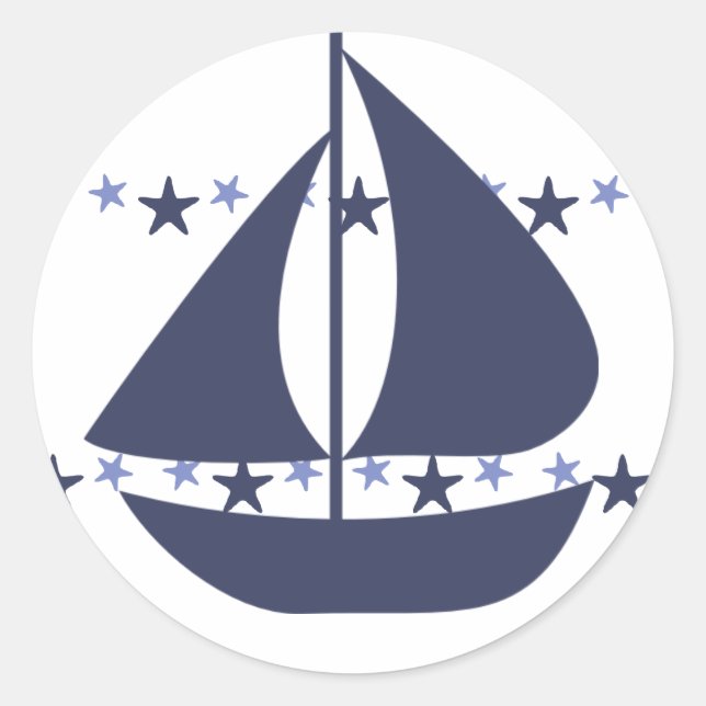 Sailing Stars Classic Round Sticker (Front)