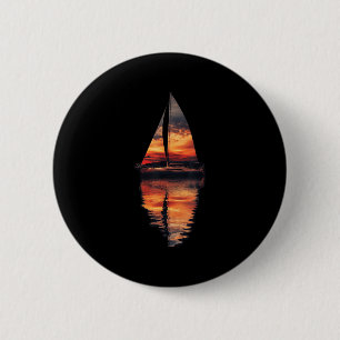Sailing Sunset Akmu Sailboat Sea Double Exposure  6 Cm Round Badge