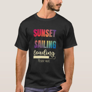 Sailing Sunset Graphic Vintage Sailboat Boating Fi T-Shirt