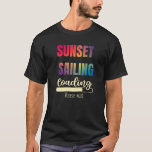 Sailing Sunset Graphic Vintage Sailboat Boating Fi T-Shirt