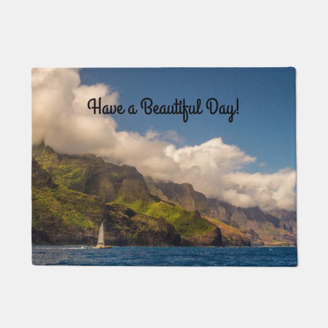 Sailing The Coastline Door Mat (Front)