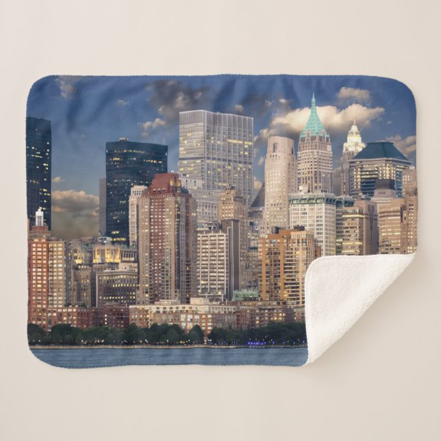 Sailing the Hudson River in New York Sherpa Blanket (Front (Horizontal))