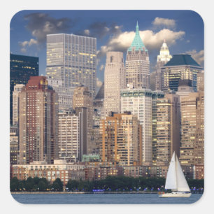 Sailing the Hudson River in New York Square Sticker
