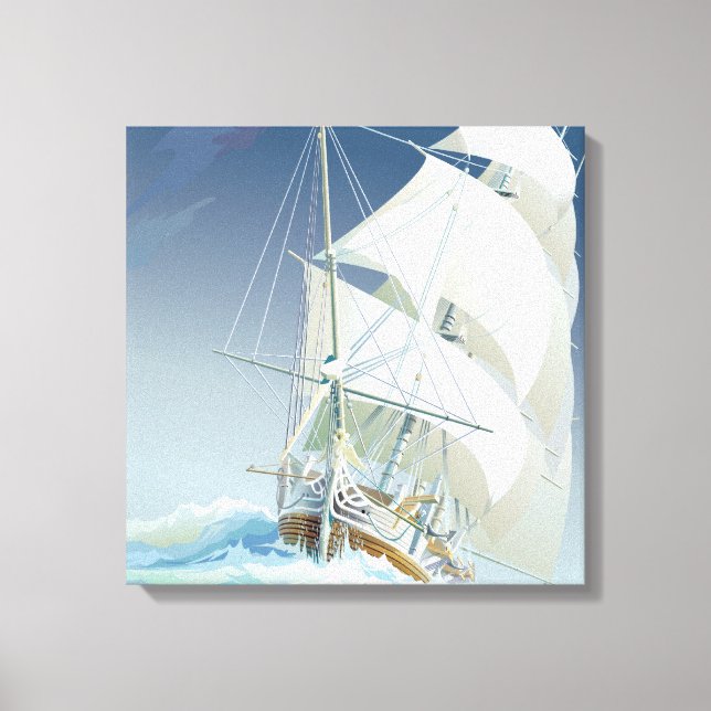 Sailing the Sea 2 Square Canvas Print (Front)