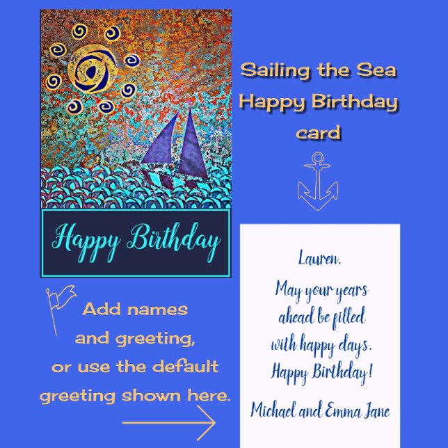 Sailing the Sea Happy Birthday Card (Creator Uploaded)