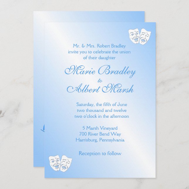 Sailing Theatre Theme Wedding Invitation (Front/Back)