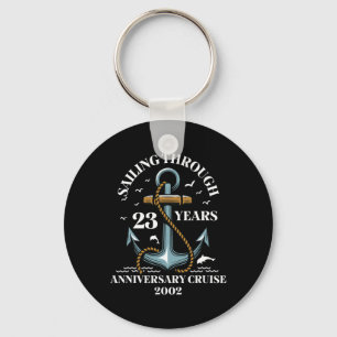 Sailing Through 23 Years Wedding Anniversary Cruis Key Ring