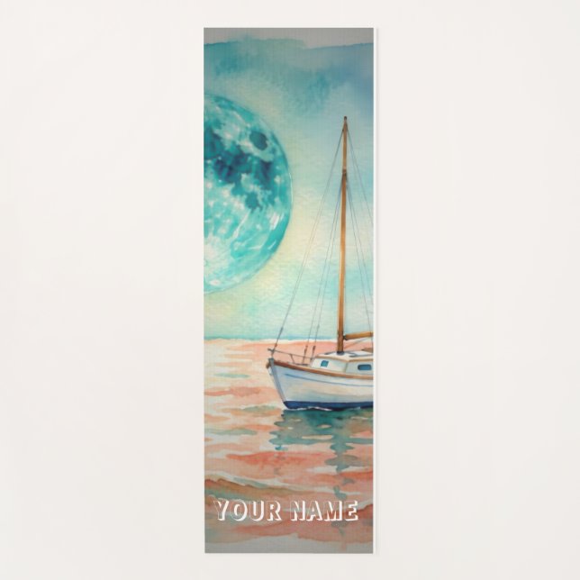 Sailing through tranquil waters yoga mat (Front)