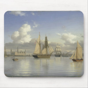 Sailing Vessels off Kronborg Castle, Sweden, 1880 Mouse Pad