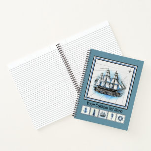 Sailing Vintage Artistic Nautical Log Notebook